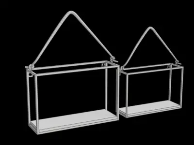Rustic Industrial Shelf Low-poly 3D model