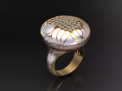 Luxury Woman Ring 3D Print Model    3D print model