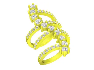 A4807 Luxury Diamond Women Fashion Double Ring 3D print model