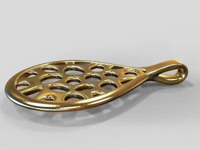 Elegant Teardrop Pendant Design  3D print model