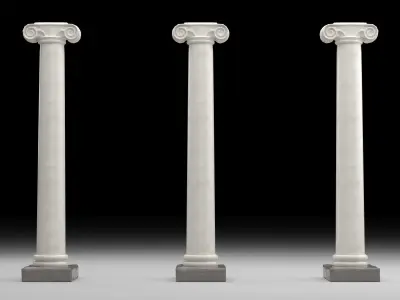 Ionic column 2 Low-poly 3D model