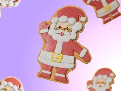 Santa Claus Sugar Cookies Low-poly 3D model