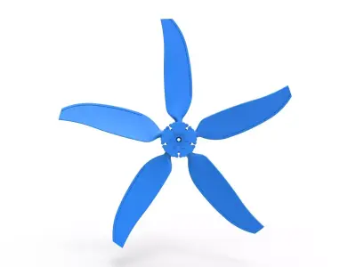 5 Blade Propeller of Drag racing Airboat Scale 1 to 25 3D print model