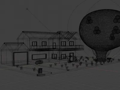 Cartoon house 3D model purchase