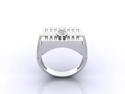 Print Ready STL 3DM  Gents Rings Diamond Men Ring  3D print model 88