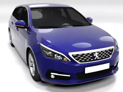 PEUGEOT 308 SW 2015 LOWPOLY Low-poly 3D model