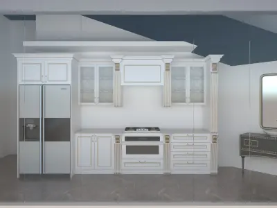 Classic Kitchen and classic sink 3D model