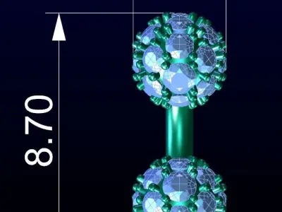 Diamond earring piercing 3D print model