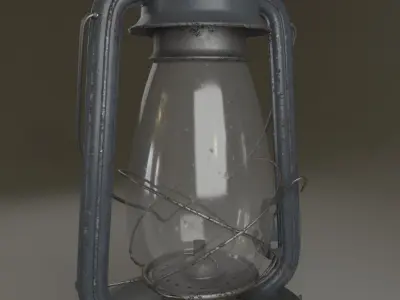 Kerosene lamp Low-poly 3D model