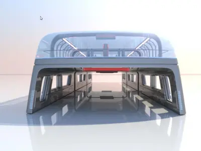 Train Bus - Concept of future transport system 3D model