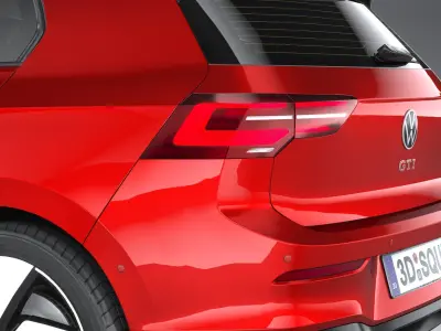 Volkswagen Golf GTI 5-door 2020 LowPoly Low-poly 3D model