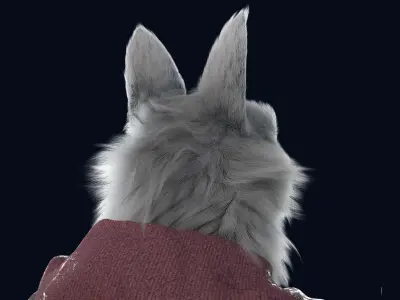  Cartoon Old Wolf NoRig  3D model