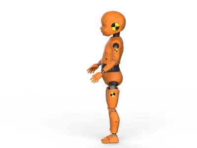Crash Test Dummy Robot Android 3D model Child 3D model