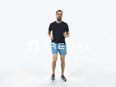 Portrait 07G Running Jogging Football Sports Man Low-poly 3D model