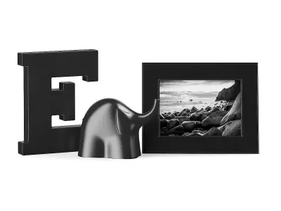 Black Shelf Decorations 3D model
