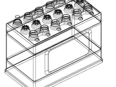3d printable vintage car battery 3D print model