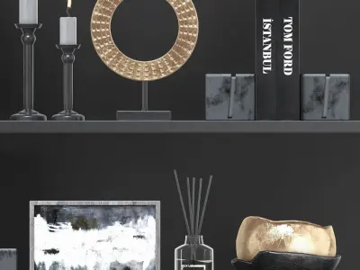 decorative set 9 shelf 3D model