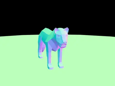 Lion Low Poly Cartoon Model Low-poly 3D model