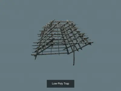 Low-Poly Traps piece of barbed wire 3D Model Collection