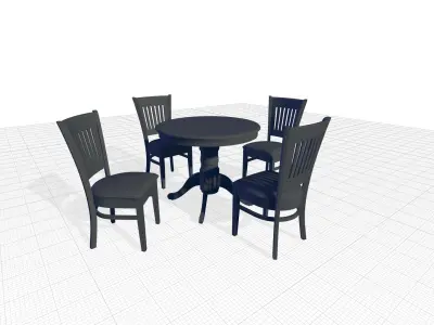 Isolda Pedestal Dining Set 3D model