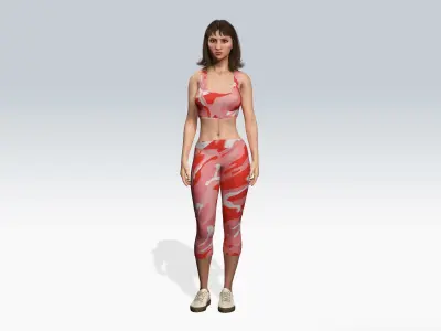 Sewxy Sport Girl - Fully Rigged 3D model Low-poly 3D model