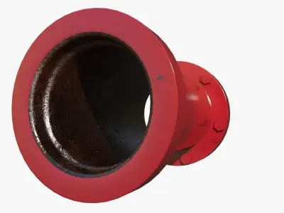 Red Straight Pipe 3D model