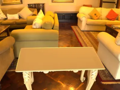 Table with cnc curving design 3D model