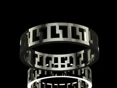 Luxury Golden Band Ring 3D print model