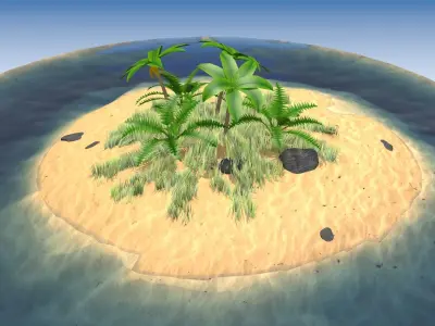 palm island Free low-poly 3D model