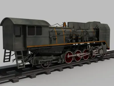 Old Steam Train 3D model