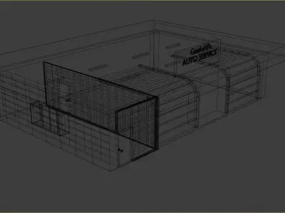 Car Service Garage  Free low-poly 3D model