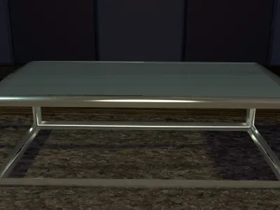 TABLE GLASS METAL Free 3D model