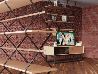  Romboidale Bookshelf 3D model