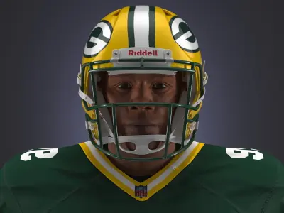 Green Bay Packers American Football Helmet 3D model