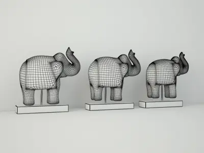 Elephants on Stand 3D model