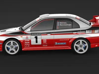 Mitsubishi Lancer Evolution 5 Rally Car 3D model