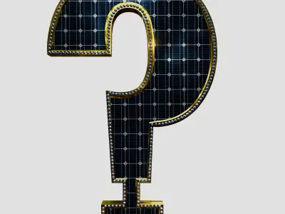 Solar Panel Question Mark 3D model