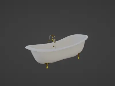 Baroque Bathtub Low-poly 3D model