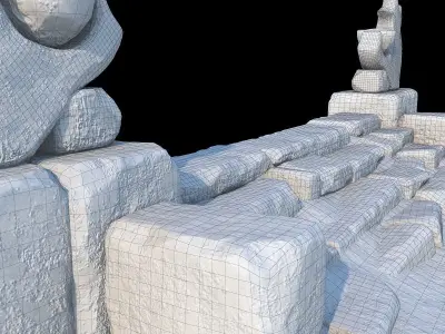Fantasy stone stairs 3D model