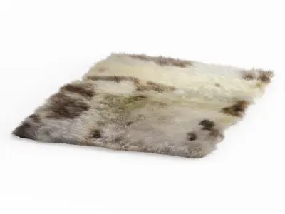 Sheepskin Soft Wool Rug 3D model