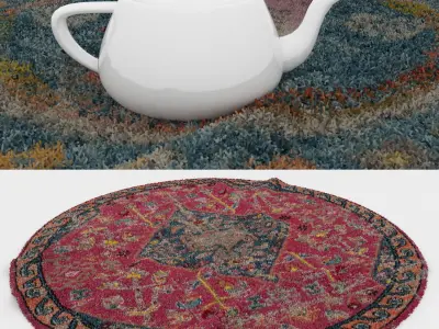 Round Rug Set 181 3D model