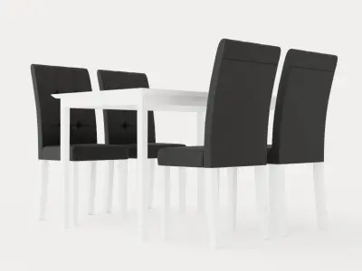 Michigan Food Group With 4 Viktor Chairs Low-poly 3D model