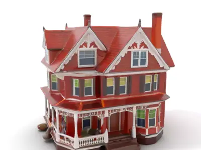 Victorian Red House model pack Low-poly 3D model