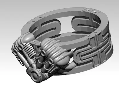King of the road Ring  Motor Engine  3D print model