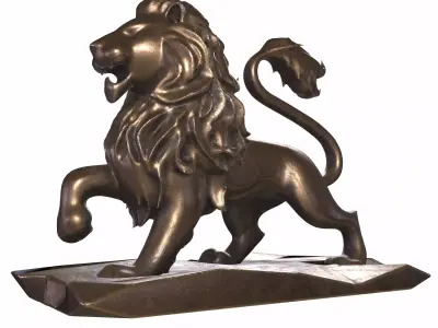 lion statues 3D model