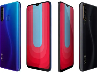 Vivo u 20 Blaze Blue And Racing Black 3D model