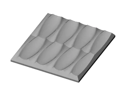 Symmetrical organic dune 3d wall decor panel relief 3D print model