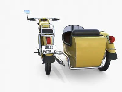 Generic motorcycle w sidecar 3D model
