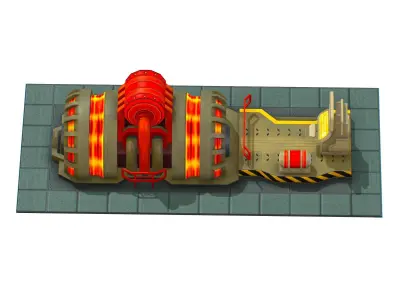 isometrical Installation Power Plant Generator 2 Low-poly 3D model