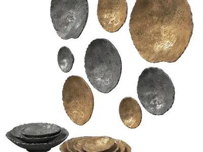 Uttermost lucky coins metal wall decor nickel 3D model
